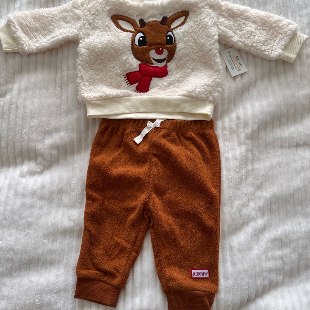 Rudolph Fleece Baby Outfit